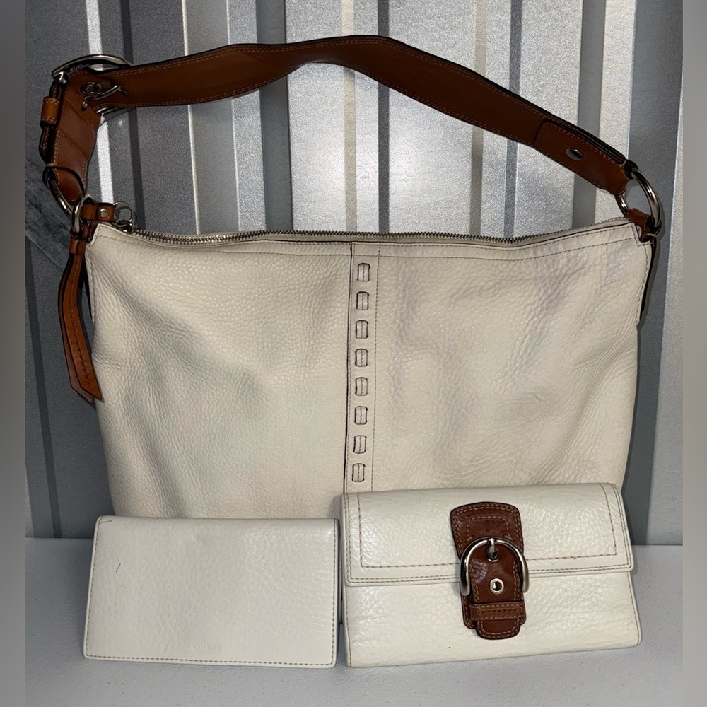 Coach Large Cream 13108 Soho Shoulder Bag With Matching Wallets